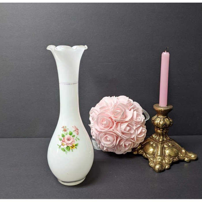 Vase verre blanc Fenton vintage
